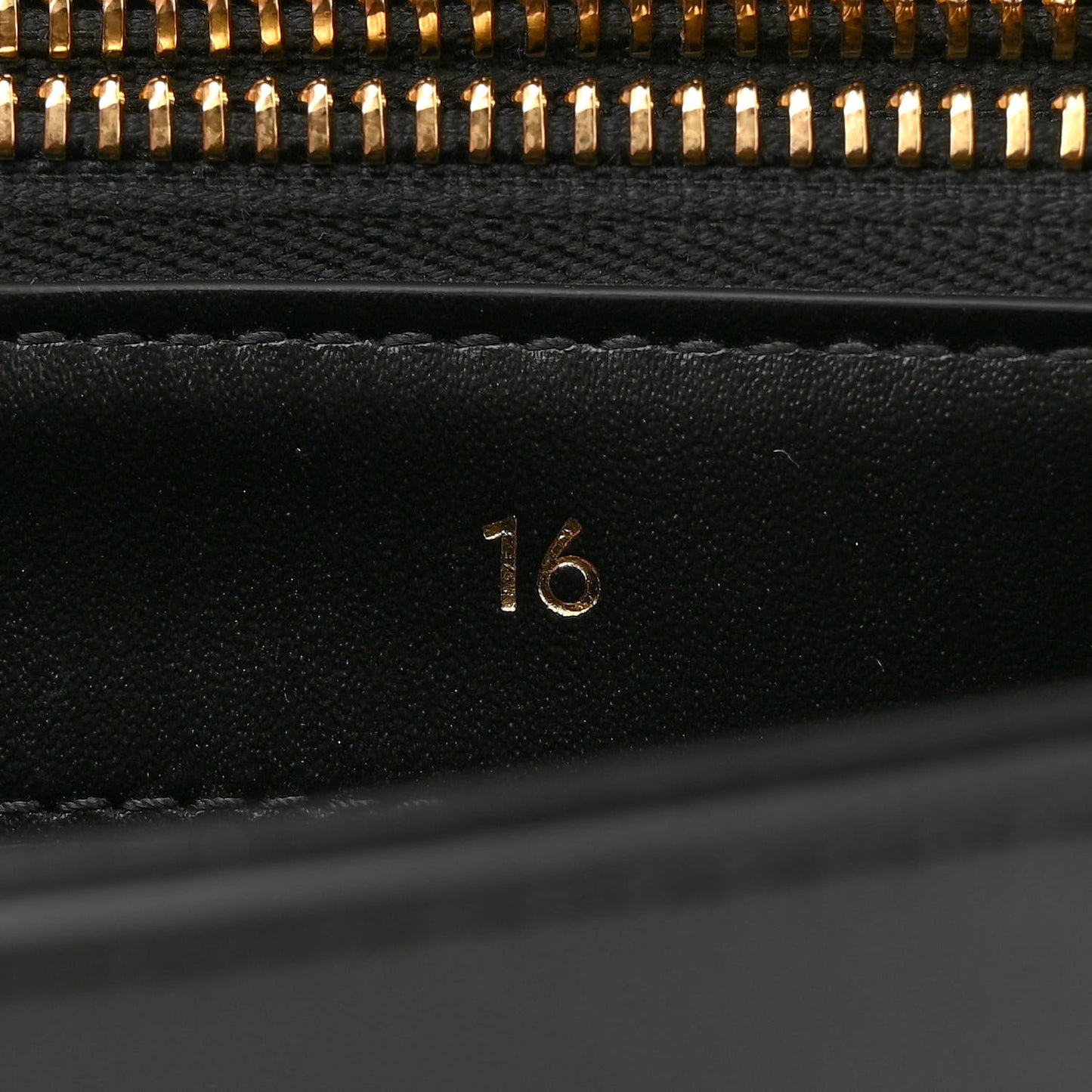 Satinated Calfskin Small 16 Top Handle Bag Black