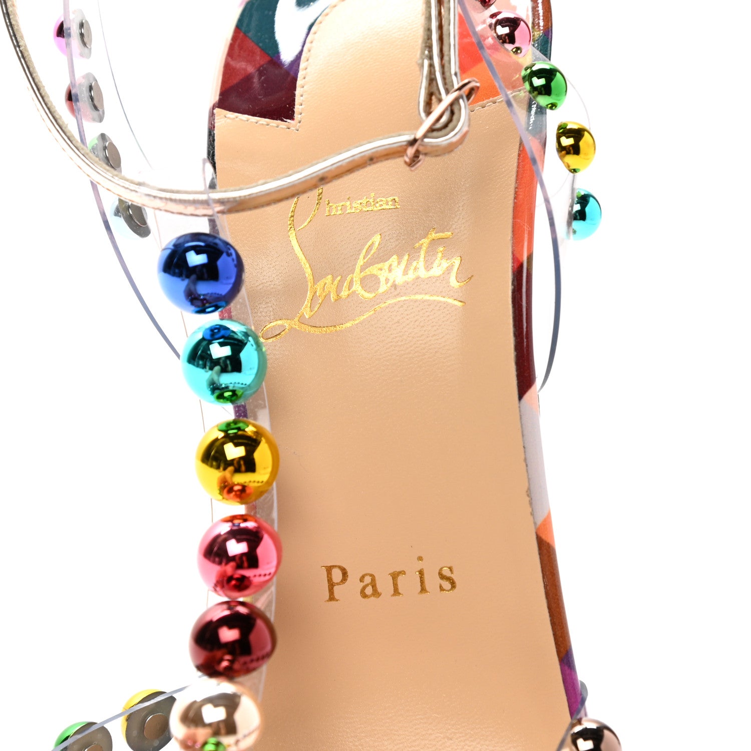 Christian Louboutin Patent PVC Faridaravie 100 Sandals 39 Multicolor 7 of 8