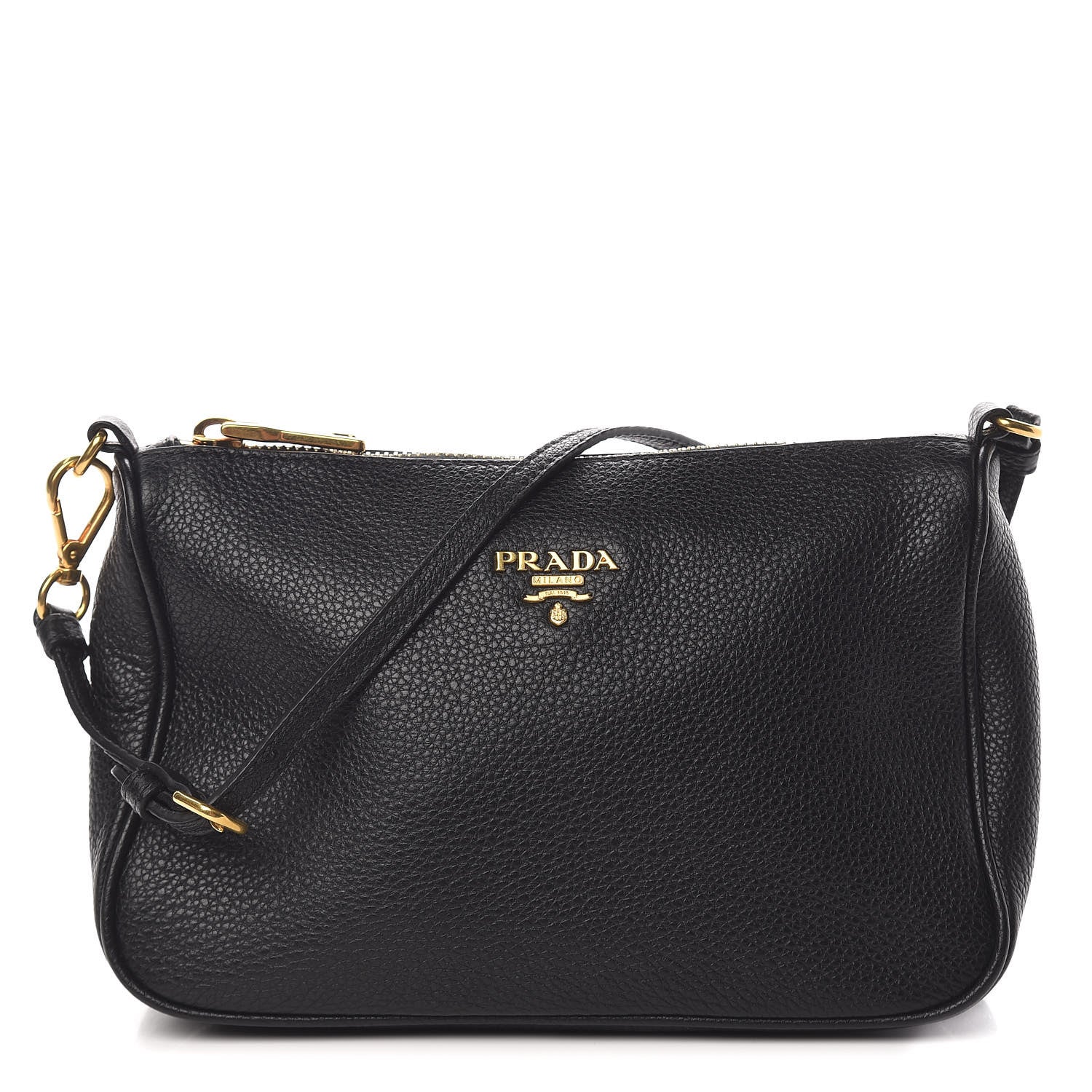 Prada Vitello Daino Pochette Bag Black 1 of 10