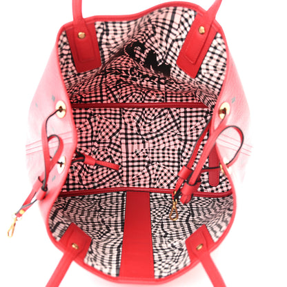MCM Visetos Medium Liz Reversible Shopper Tote Ruby Red 10 of 15