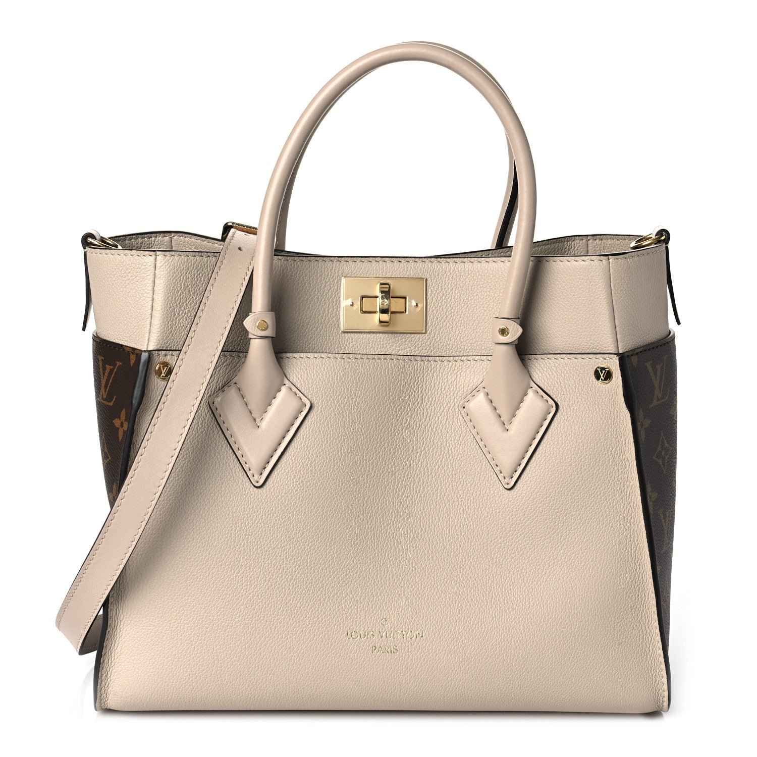 Louis Vuitton Calfskin Monogram On My Side Greige 1 of 8
