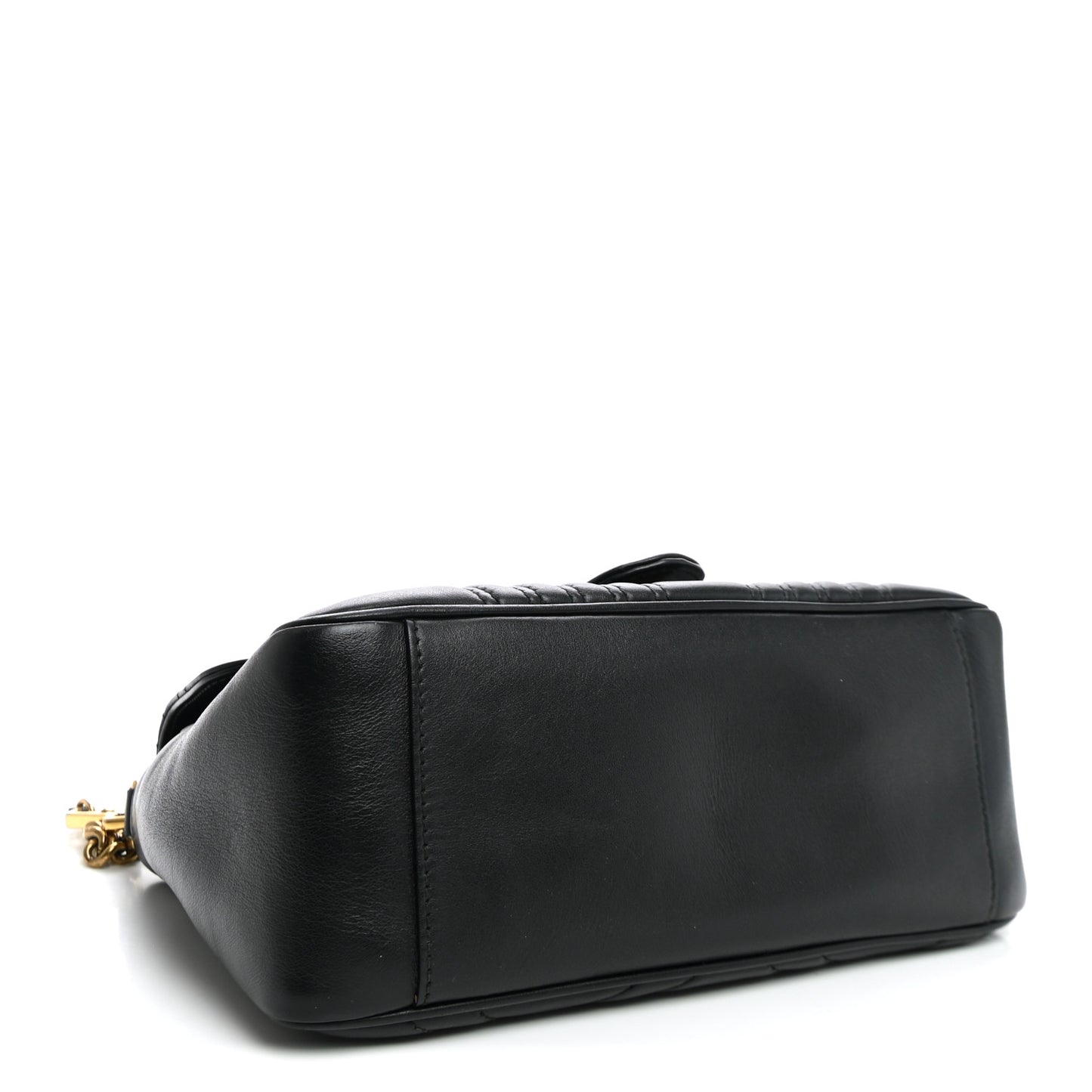 Calfskin Matelasse Small GG Marmont Top Handle Black