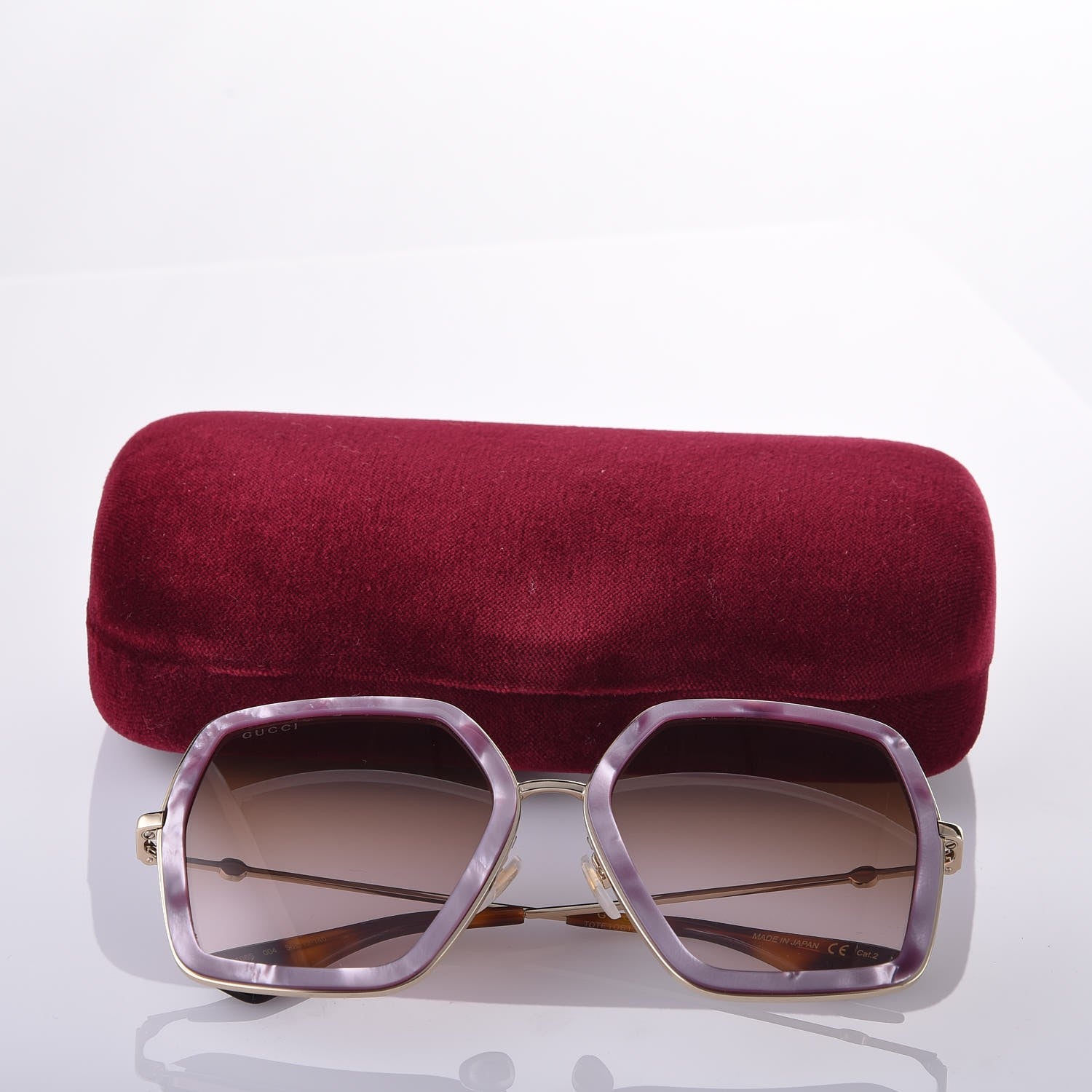 Gucci Acetate Oversize Square Frame GG0106S Sunglasses Purple 7 of 7