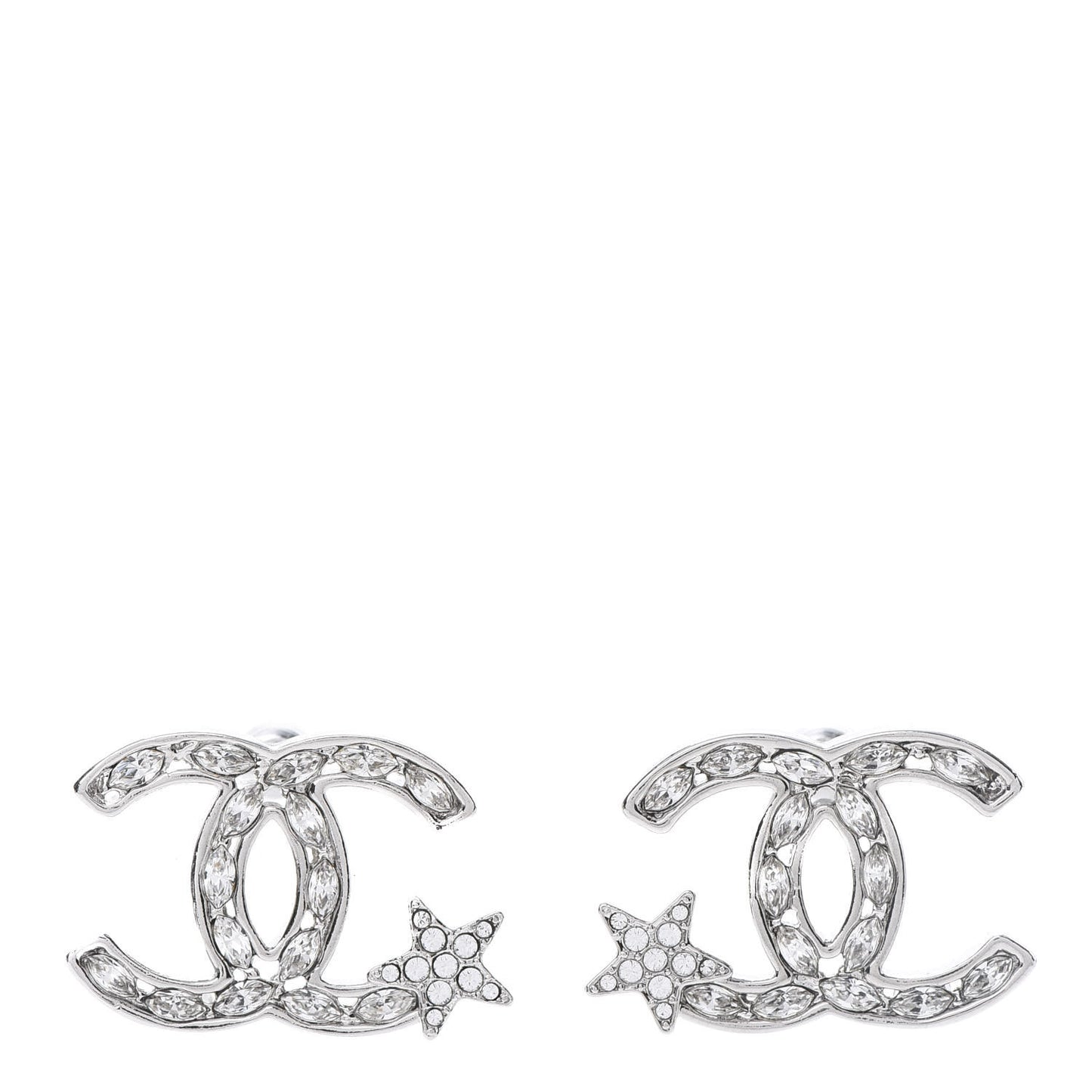 Crystal CC Starfall Earrings Silver