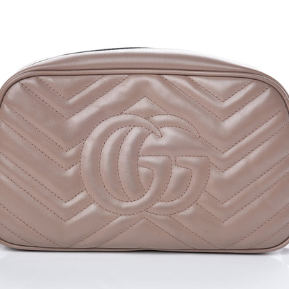 Gucci Calfskin Matelasse Small GG Marmont Chain Shoulder Bag Taupe 10 of 10
