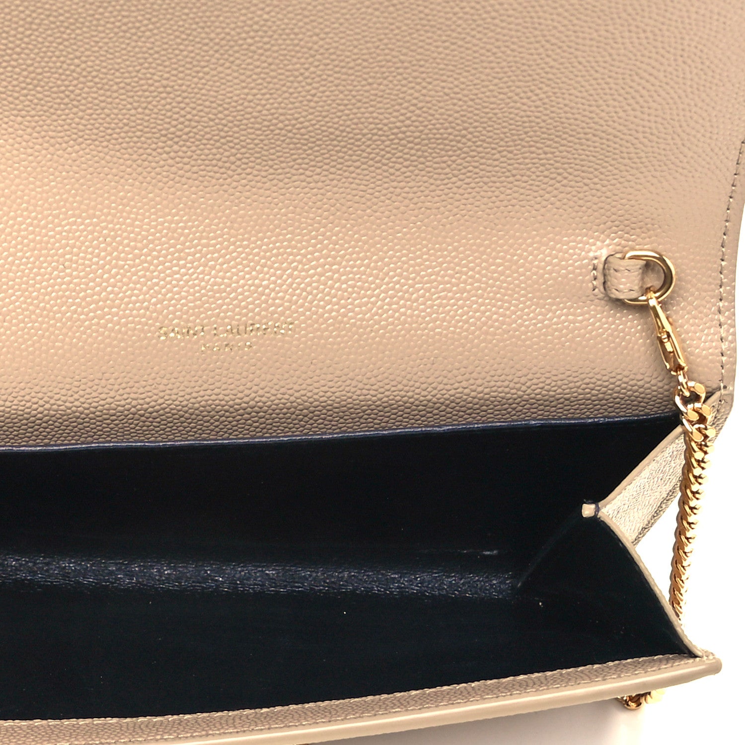 Saint Laurent Grain De Poudre Monogram Uptown Chain Wallet Nude Powder 5 of 8