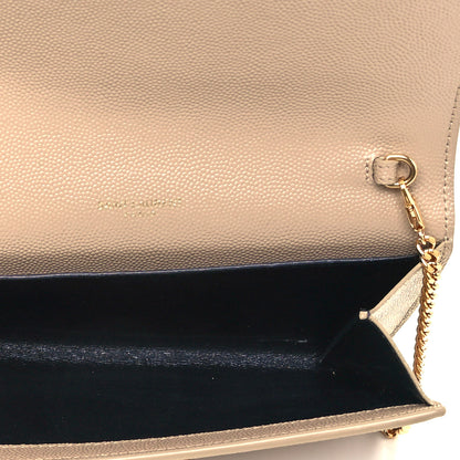 Saint Laurent Grain De Poudre Monogram Uptown Chain Wallet Nude Powder 5 of 8