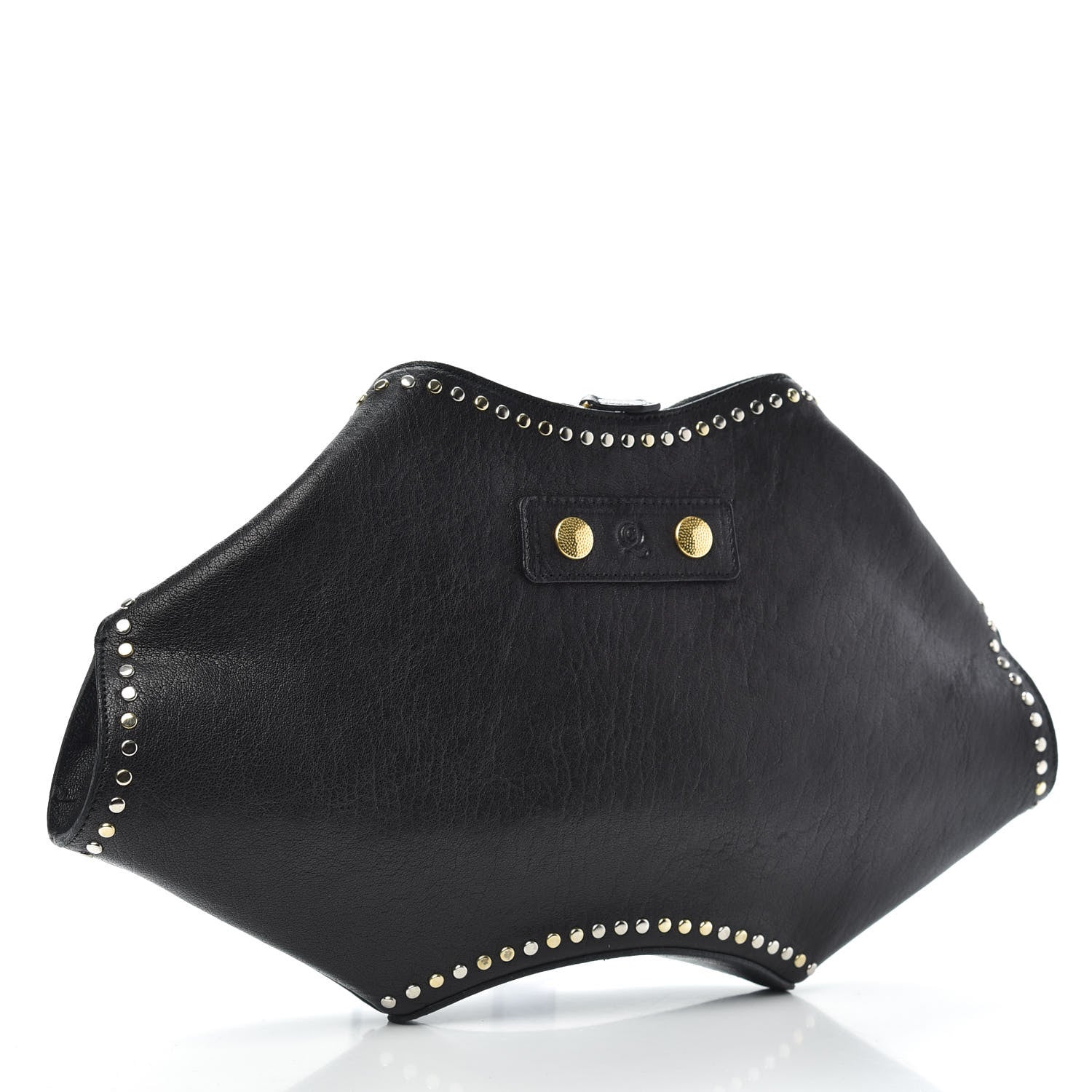 Alexander McQueen Calfskin Studded De Manta Clutch Black 3 of 11