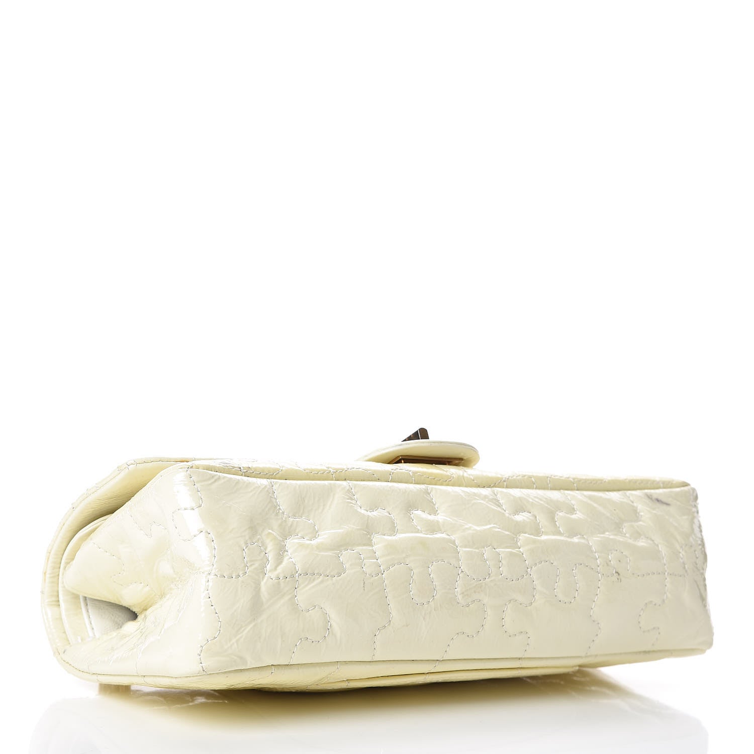 Chanel Crackled Patent Calfskin Puzzle 2.55 Reissue East West Flap White 4 of 17