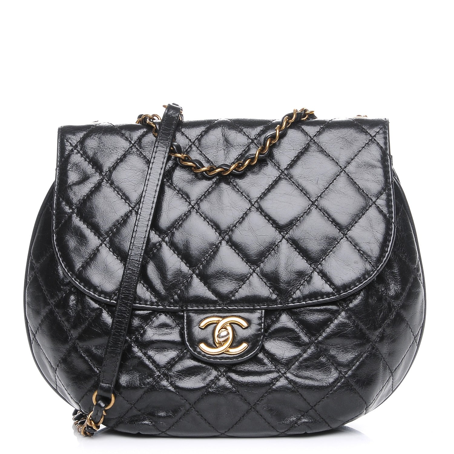 Chanel Glazed Calfskin Quilted Medium Bubble CC Flap Black 1 of 7