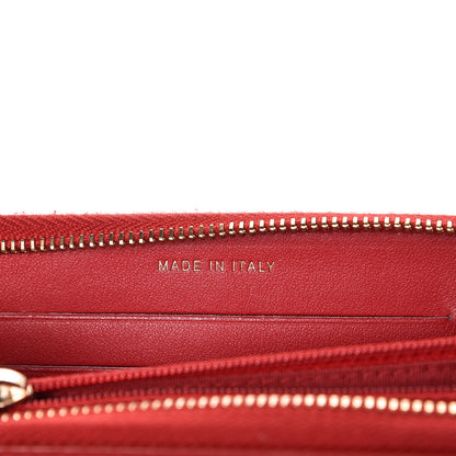 Chanel Caviar Quilted Small Filigree Zip Around Wallet Red 7 of 10