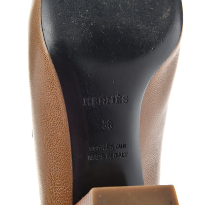 Hermes Goatskin Paradis Mules 38 Taupe 9 of 10