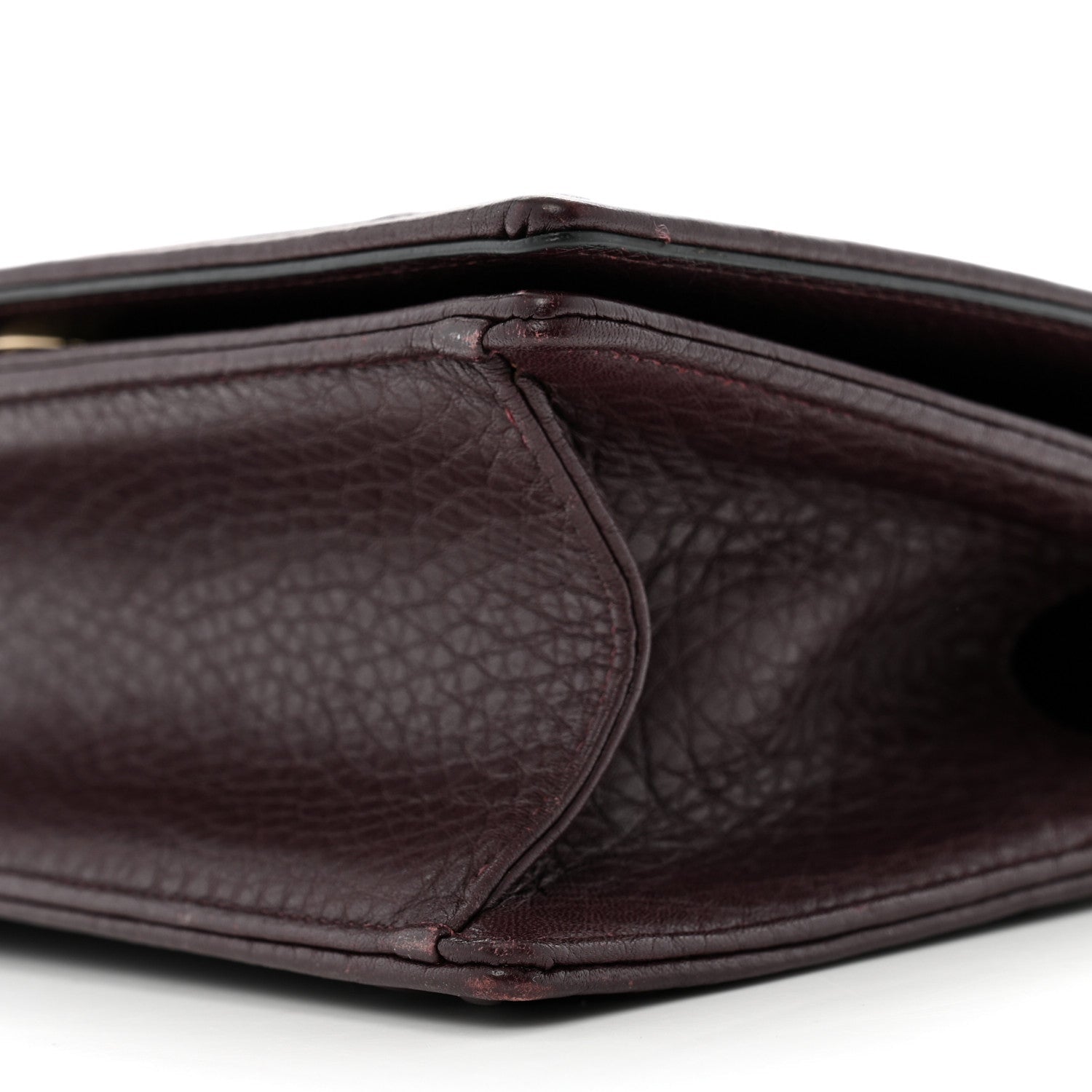 Christian Dior Grained Calfskin Small Diorama Flap Bag Burgundy 10 of 14
