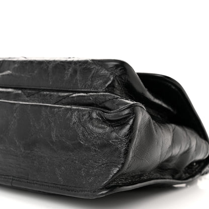 Saint Laurent Crinkled Calfskin Matelasse Monogram Medium Niki Chain Satchel Black 10 of 11