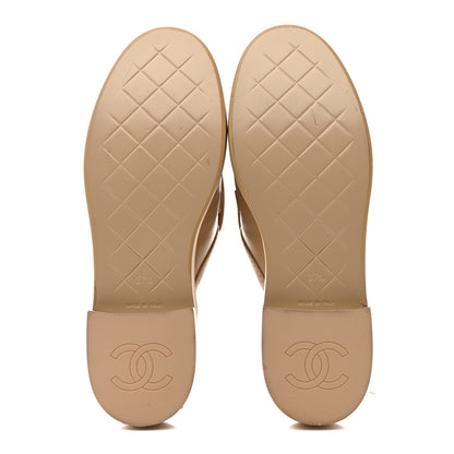 Chanel Lambskin Quilted CC Turnlock Mules 37.5 Light Beige 6 of 11