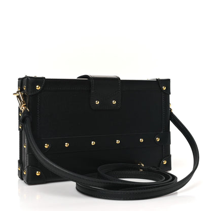 Louis Vuitton Calfskin Metal Monogram Petite Malle Black 3 of 10