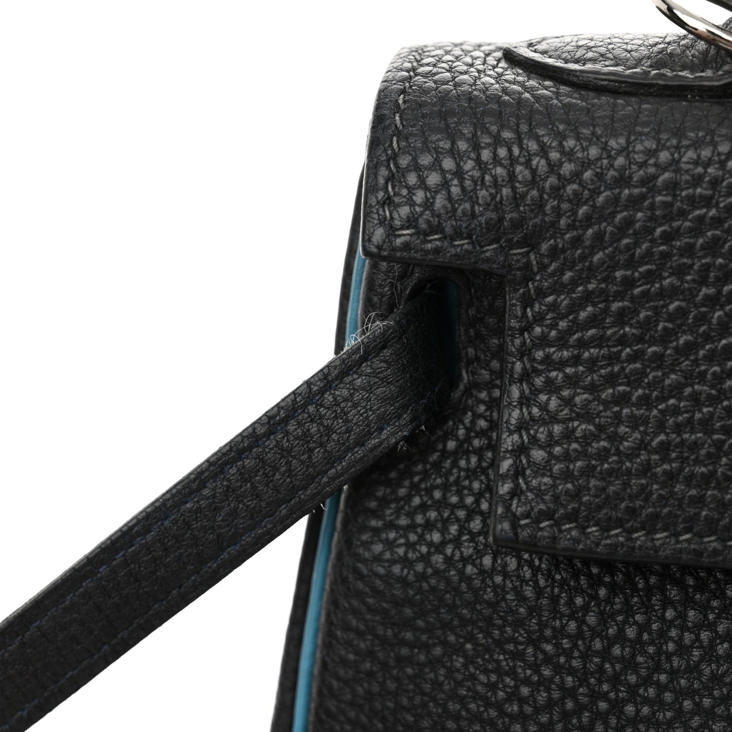 Togo Bi-Color Kelly Retourne 25 Bleu Indigo Turquoise