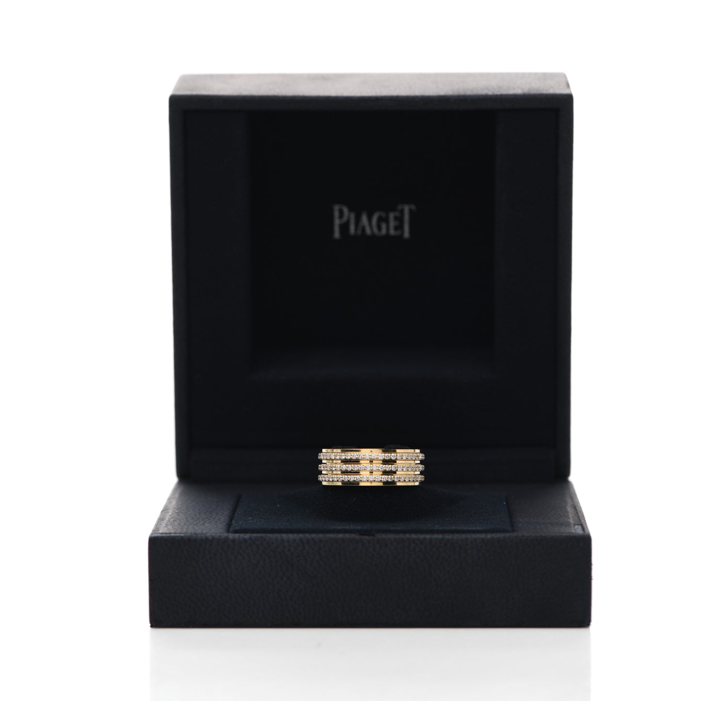 18K Yellow Gold Diamond Possession Three Row Ring 54 6.75