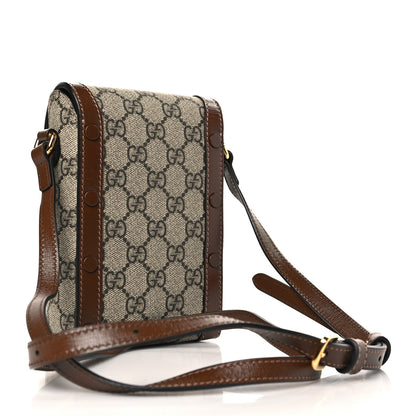 Gucci GG Supreme Monogram Mini Horsebit 1955 Crossbody Bag Beige Brown Sugar 3 of 9
