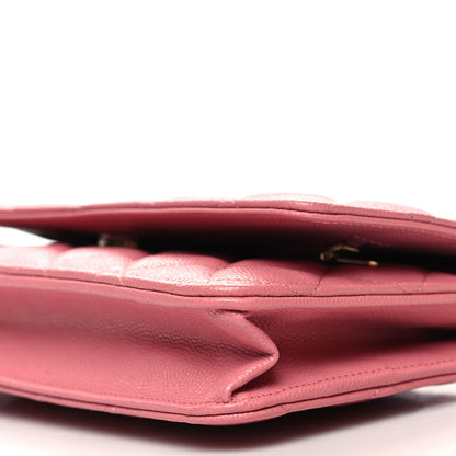 Chanel Caviar Quilted Wallet on Chain WOC Pink 10 of 11
