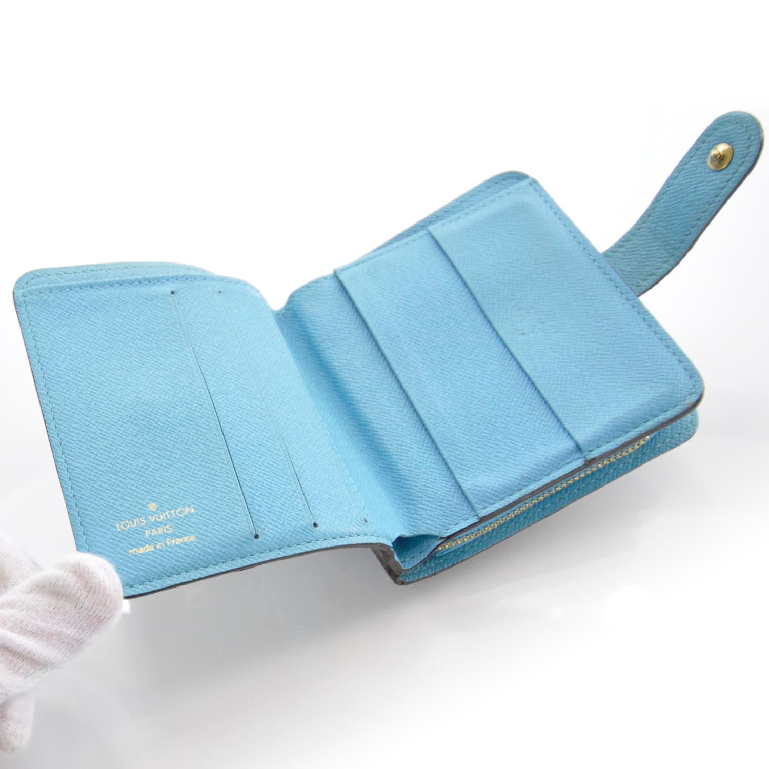 Louis Vuitton Monogram Groom Compact Zip Wallet Blue 5 of 7