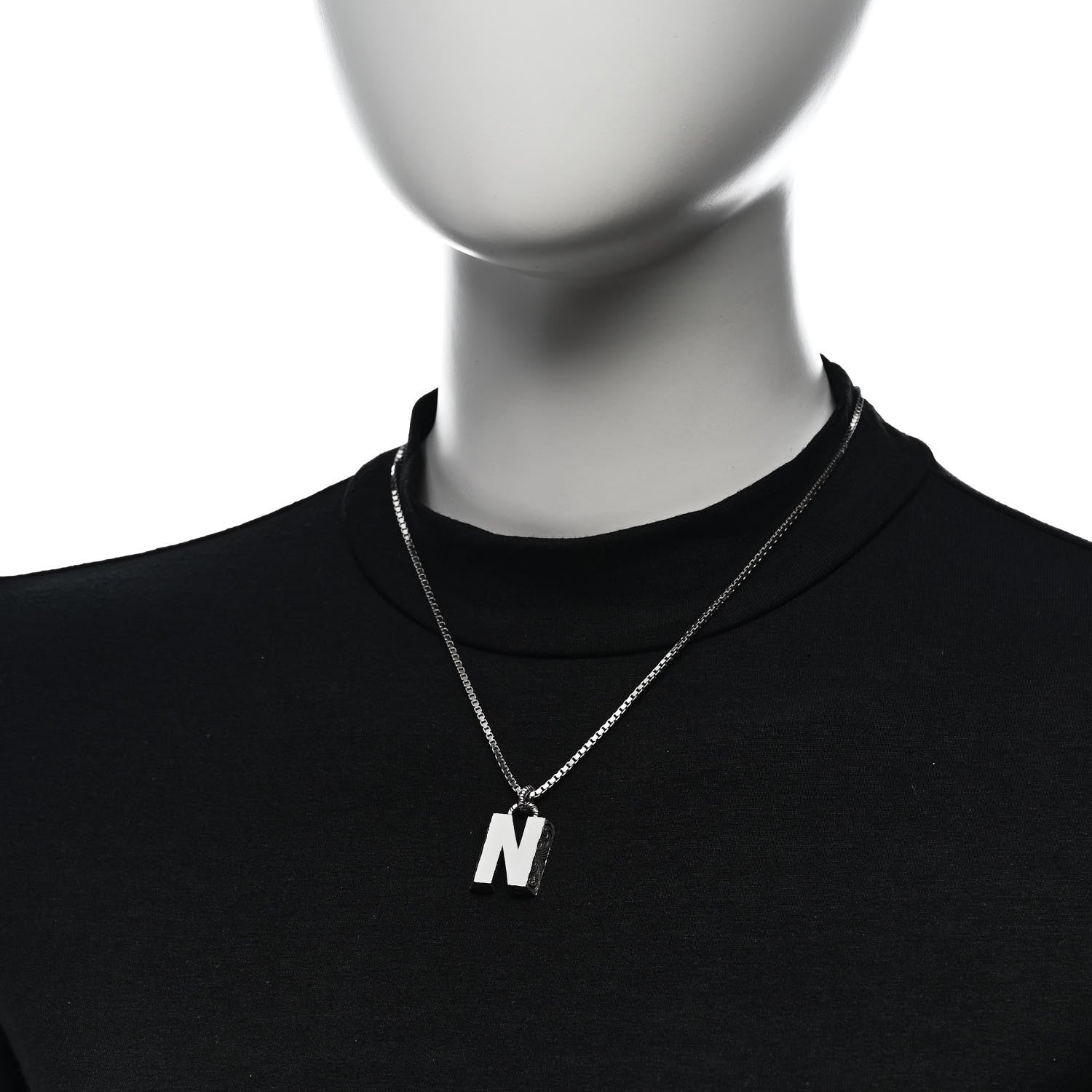 Gucci Sterling Silver Letter N Pendant Necklace 2 of 7