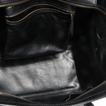 Celine Smooth Calfskin Tweed Tartan Mini Luggage Midnight 7 of 9
