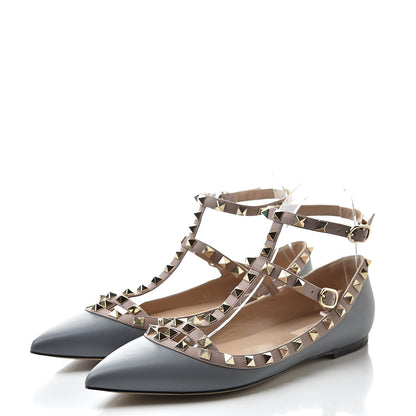 Valentino Garavani Nappa Rockstud Cage Ballerina Flats 39 Stone Poudre 3 of 10