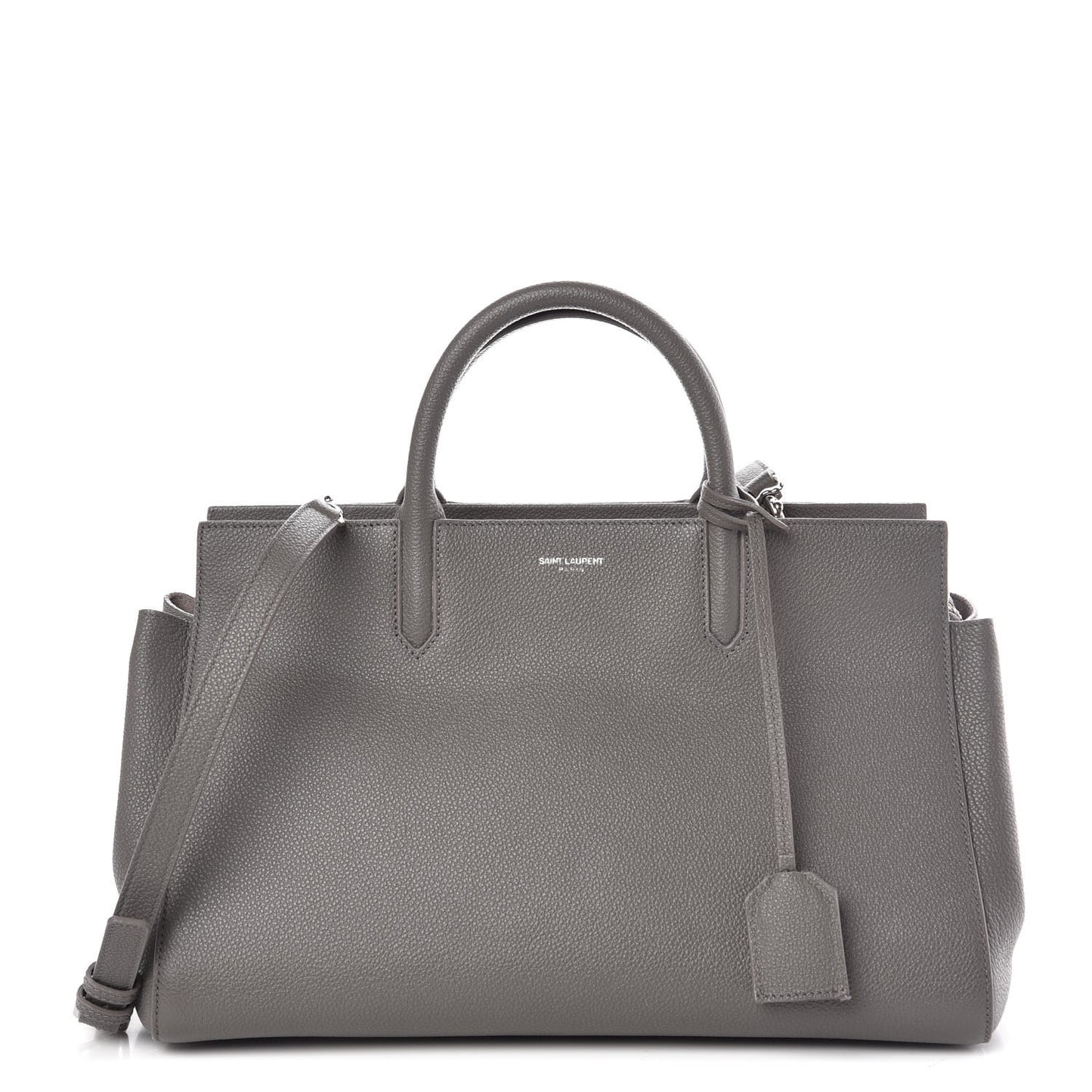 Grained Calfskin Small Cabas Rive Gauche Fog