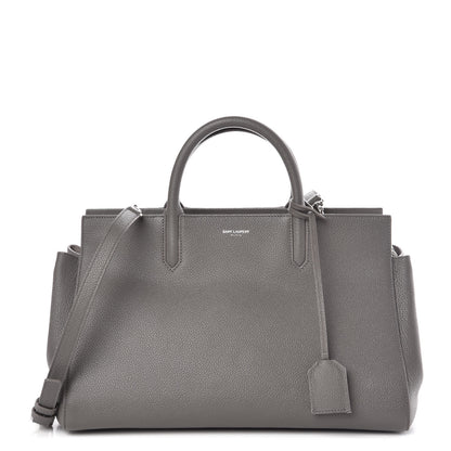 Saint Laurent Grained Calfskin Small Cabas Rive Gauche Fog 1 of 14