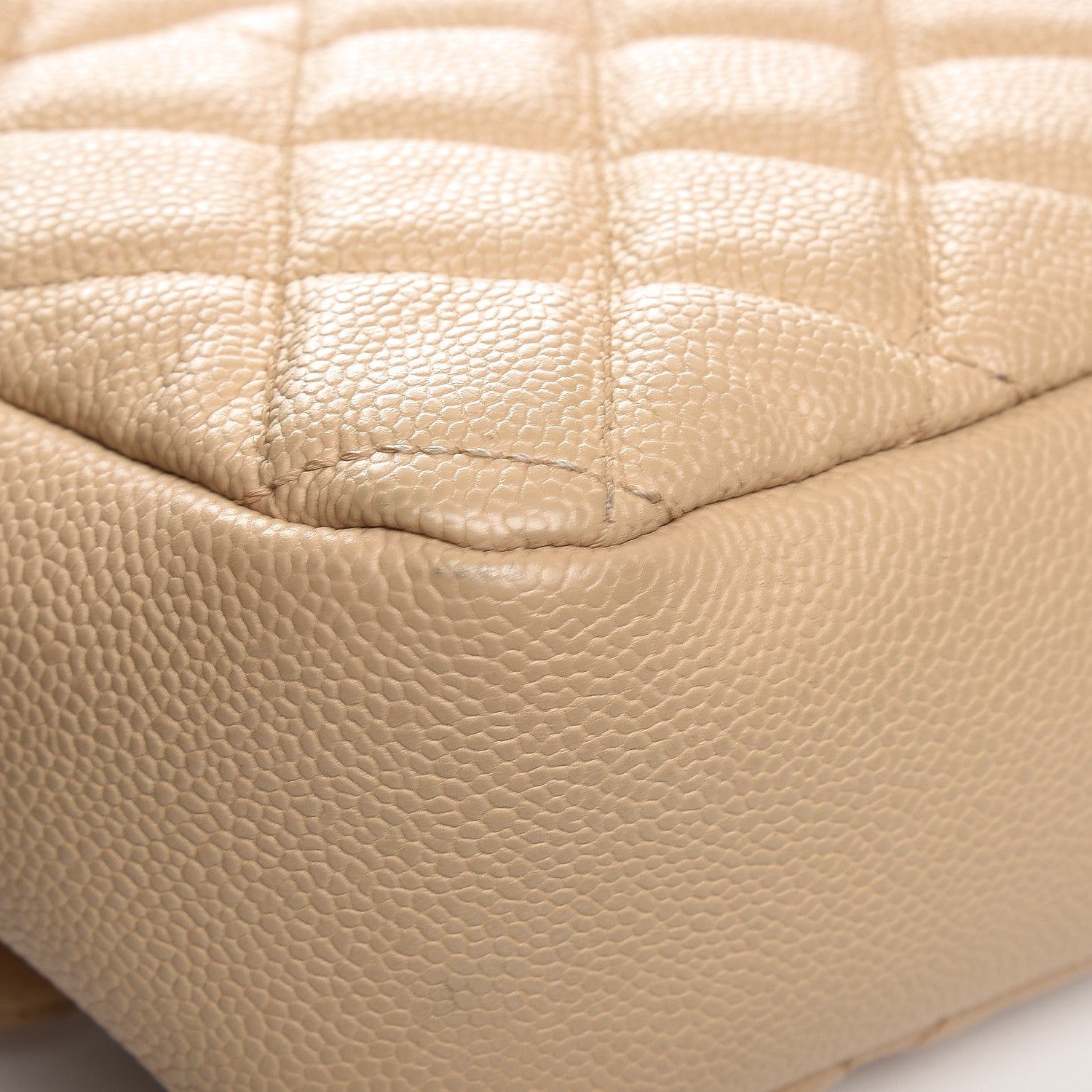 Chanel Caviar Quilted Jumbo Easy Flap Beige 10 of 11