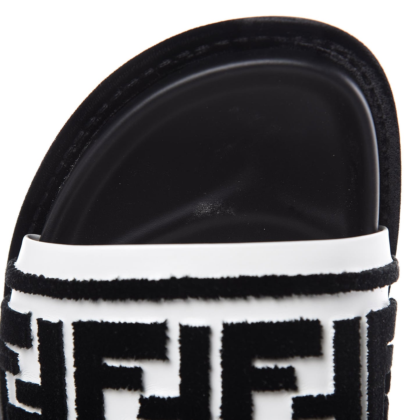 Velvet FF Reloaded Slide Sandals 38.5 Black White