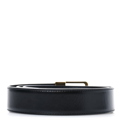 Saint Laurent Lacquered Calfskin La 66 Buckle Belt 90/36 Black 2 of 6