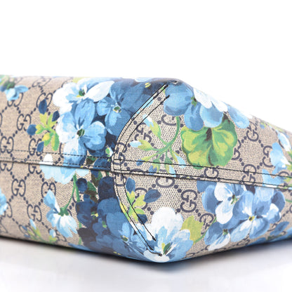 Gucci GG Supreme Monogram Blooms Small Reversible Tote Beige Blue Navy 8 of 12