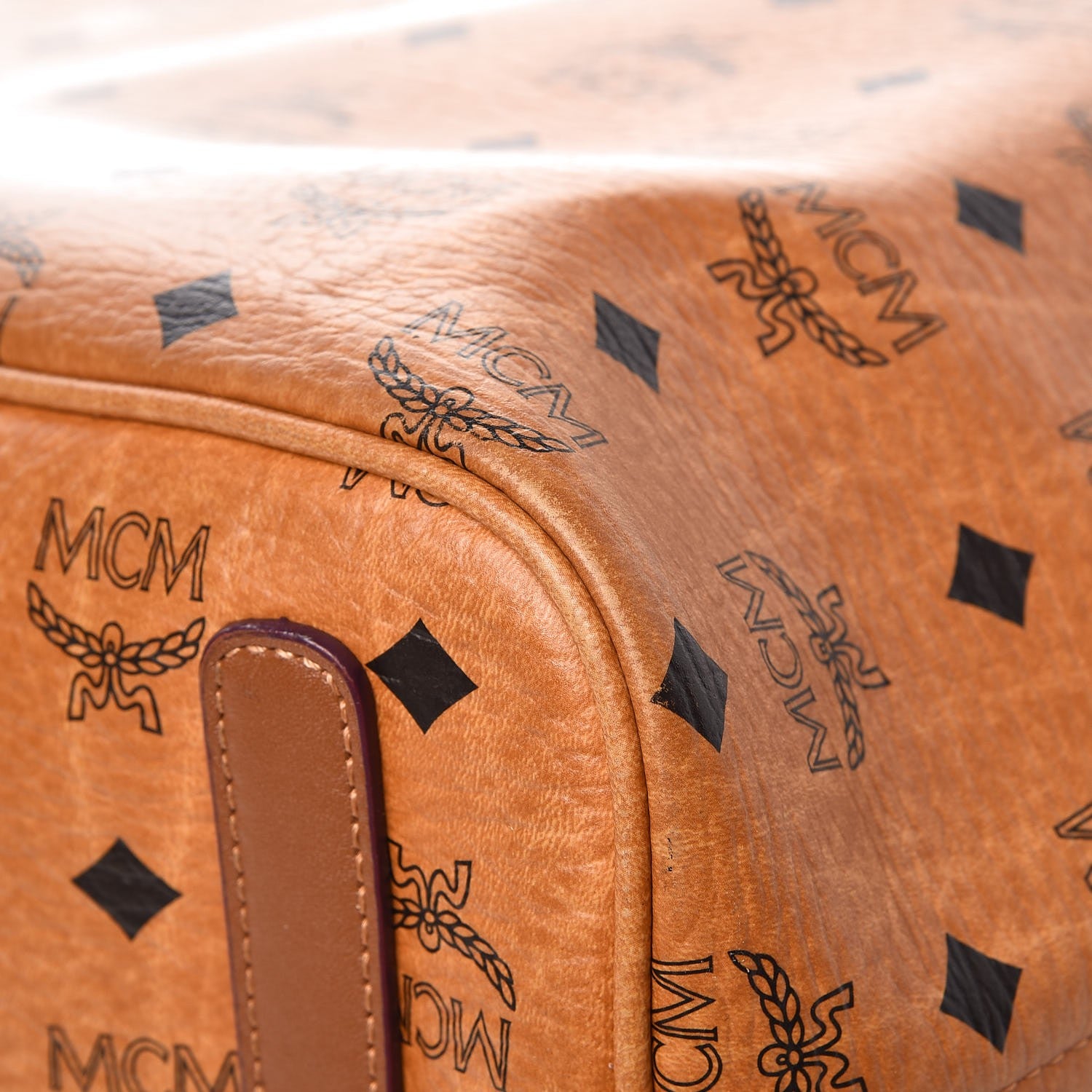 MCM Visetos Medium Liz Reversible Shopper Tote Cognac 17 of 20