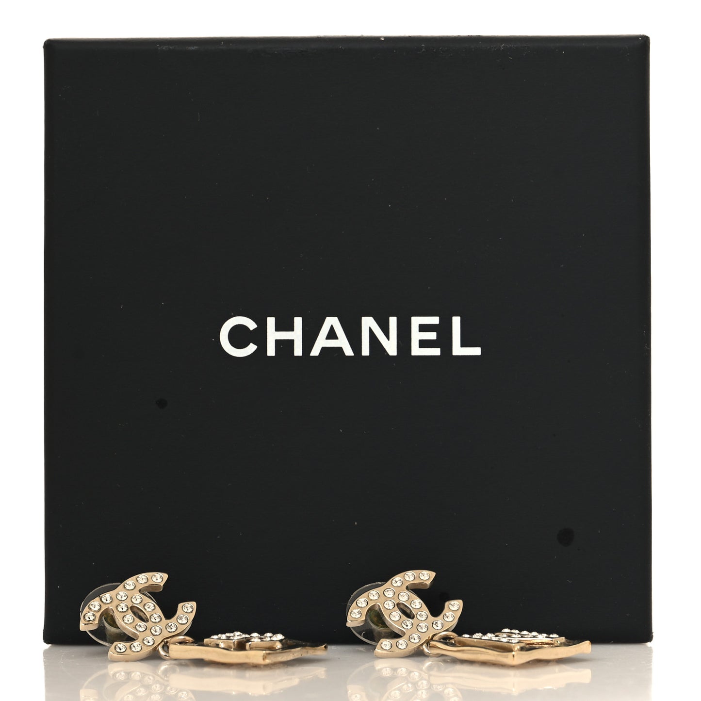 Crystal CC No 5 Drop Earrings Gold