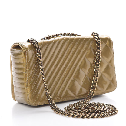 Chanel Iridescent Patent Quilted Small Coco Boy Flap Gold 3 of 17
