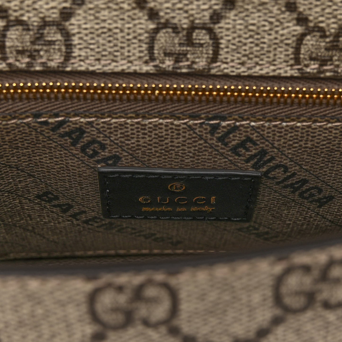 X GUCCI GG Supreme Monogram Small Hourglass Top Handle Bag Beige Ebony