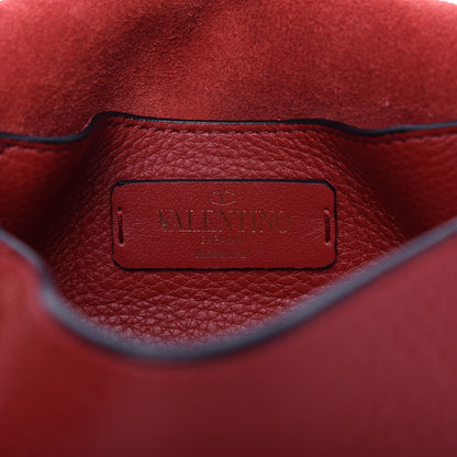 Valentino Garavani Pebbled Calfskin Mini Rockstud Crossbody Bag Rosso Valentino 8 of 9