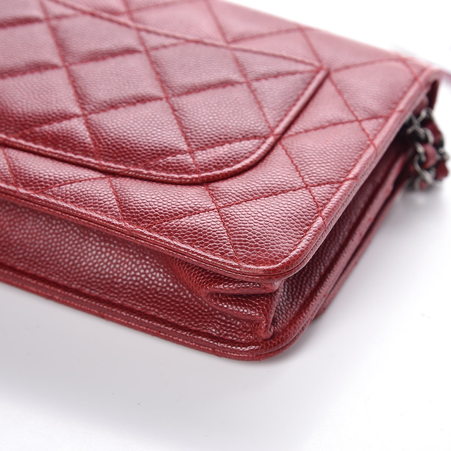Chanel Caviar Quilted Wallet on Chain WOC Red 13 of 18