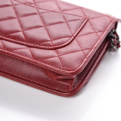 Chanel Caviar Quilted Wallet on Chain WOC Red 13 of 18