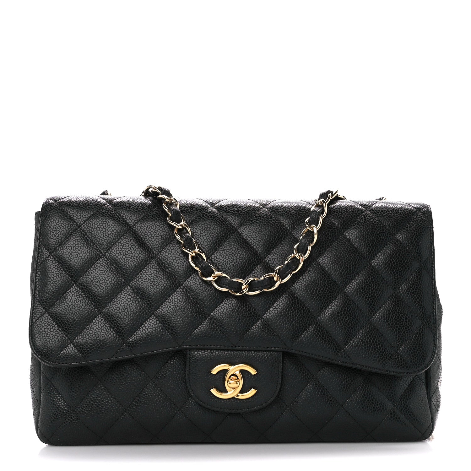 Chanel Caviar Quilted Jumbo Single Flap Black 1 of 12