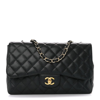 Chanel Caviar Quilted Jumbo Single Flap Black 1 of 12