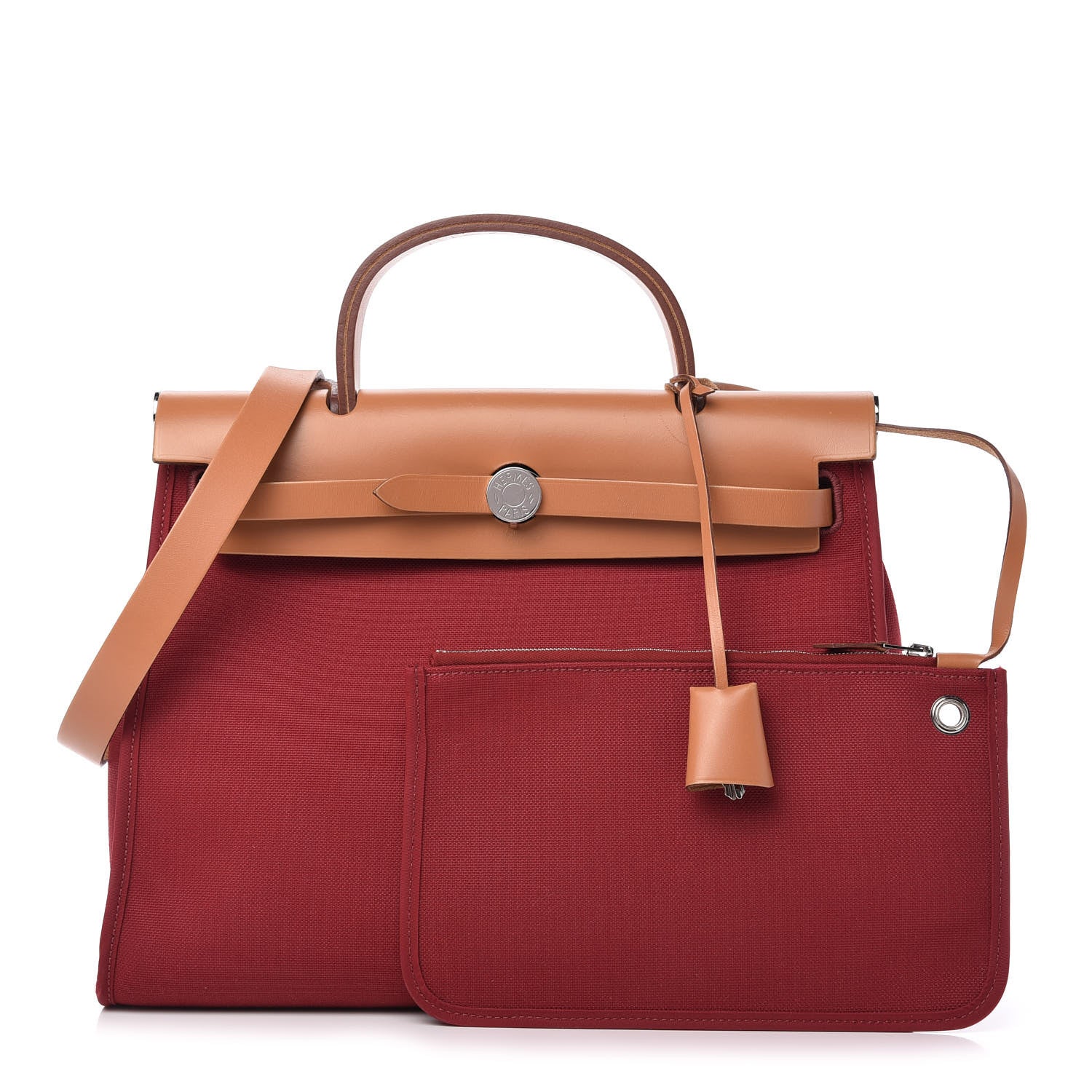 Hermes Vache Hunter Toile Herbag Zip 31 PM Rubis 1 of 10