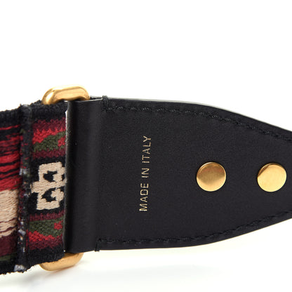 Christian Dior Canvas Embroidered Studded Bohemian Shoulder Strap Red 3 of 3