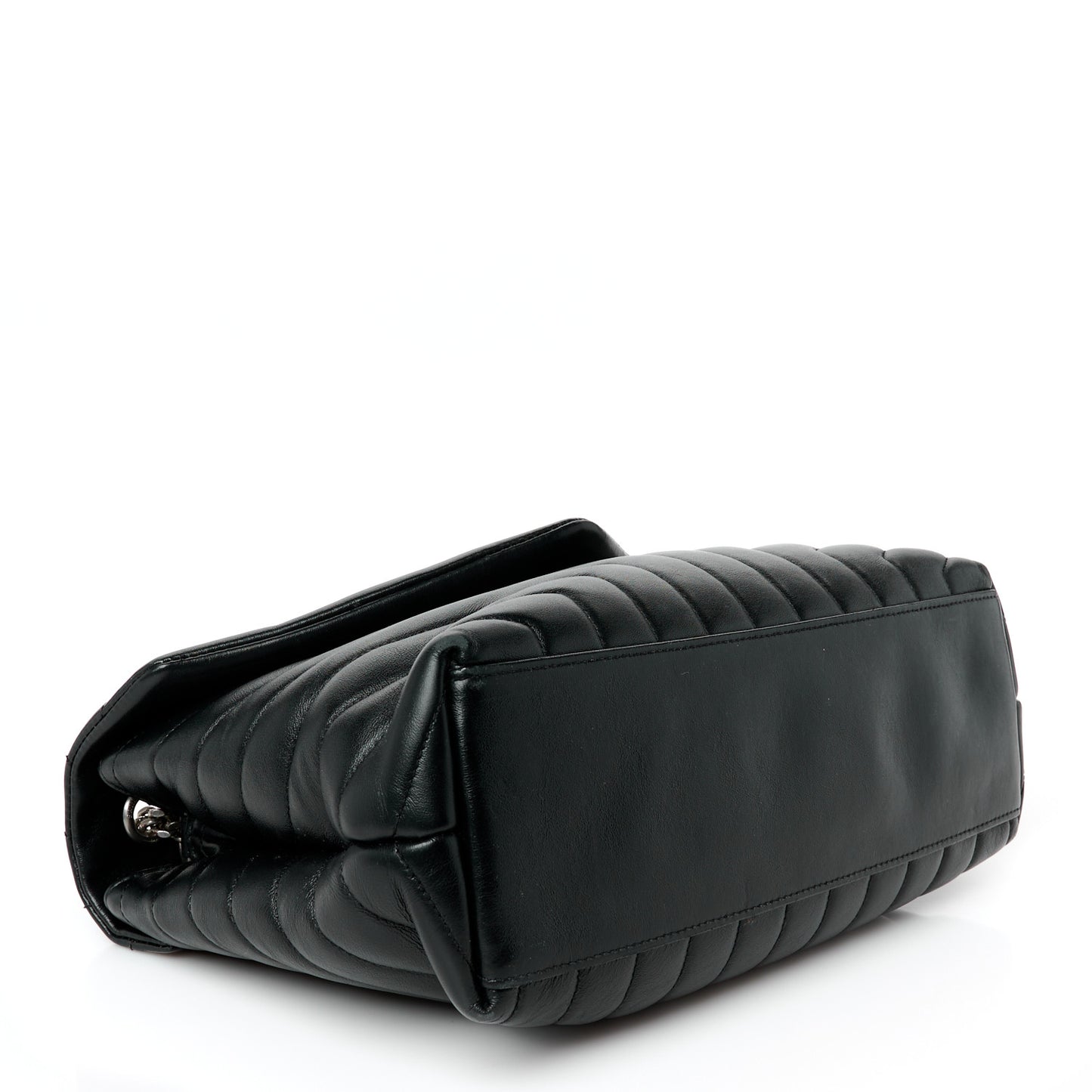 Calfskin Y Quilted Monogram Medium Loulou Chain Satchel Black