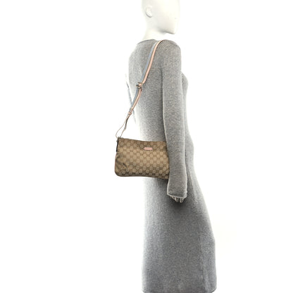 Gucci Monogram Web Small Flat Messenger Crossbody Pink Blue 2 of 11