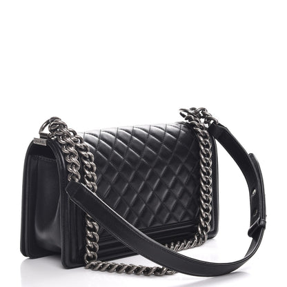 Chanel Lambskin Quilted Medium Boy Flap Black 3 of 8