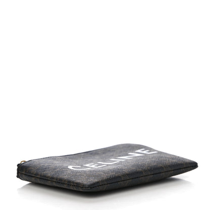 Celine Triomphe Canvas Logo Coin and Card Pouch With Hook Black 4 of 10