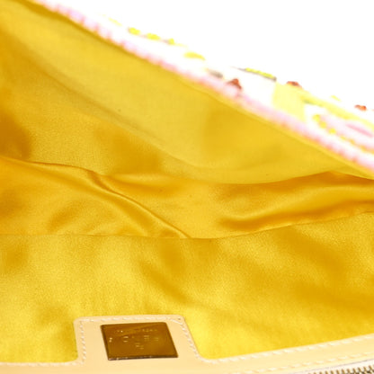 Fendi Canvas Beaded Baguette White Multicolor 5 of 17